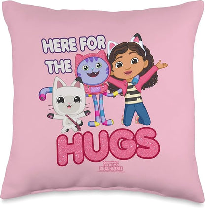 DreamWorks Gabby's Dollhouse Here for The Hugs Throw Pillow