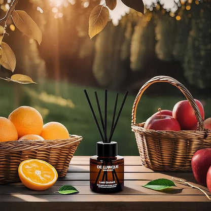 Lush Orchard Aromatherapy Diffuser – Reed Diffusers for Home with Apple, Orange, Long-Lasting Essential Oil Scent – 50ml