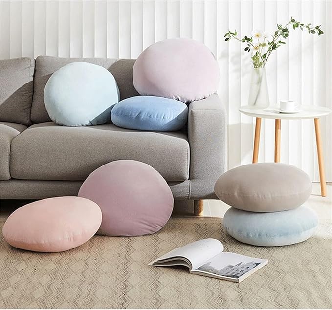 MOJUN Round Throw Pillow, 15.7" Soft Solid Color Round Sofa Lumbar Pillow Floor Pillow Home Decorative Pillow Cushion for Couch Car Living Room Bedroom, Green