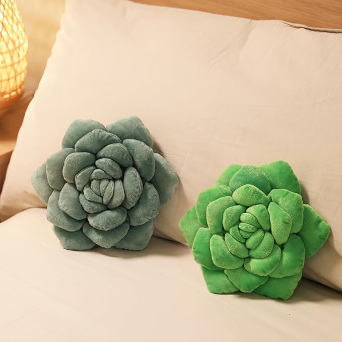 Hand-Stitched Plush Decorative Throw Pillow. Plant-Shaped Pillows and Flower Pillows, Plush Cushions for Bedroom and Home Decoration, 9.84in/25CM