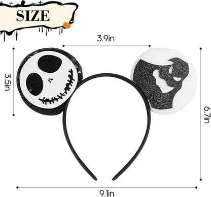 Mouse Ear Headbands,Sparkle Mouse Ears Headband for Boy Men Cartoon Princess Costume Cosplay Decoration (halloween jack)