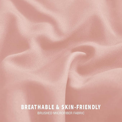 Exclusivo Mezcla Lightweight Reversible Full Queen Size Comforter Set, Down Alternative Comforter with 2 Pillow Sham, Full Queen Size Bedding Set for All Seasons, Blush Pink/Light Grey