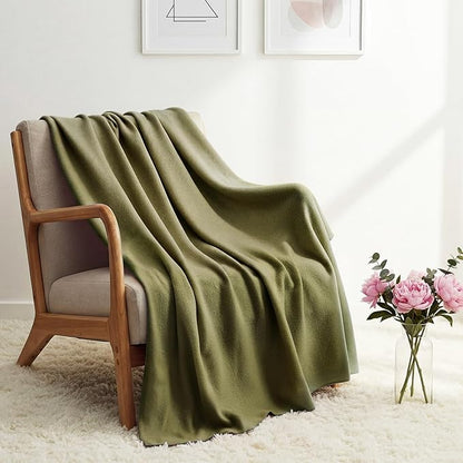 Kinlop Fleece Blanket Bulk 60 x 50 Inch Soft Lightweight Fleece Cozy Blanket Warm Throw Plush Pet Throw for Bed Couch Sofa Home Office Wedding Gifts Travel Camping(Olive Green)