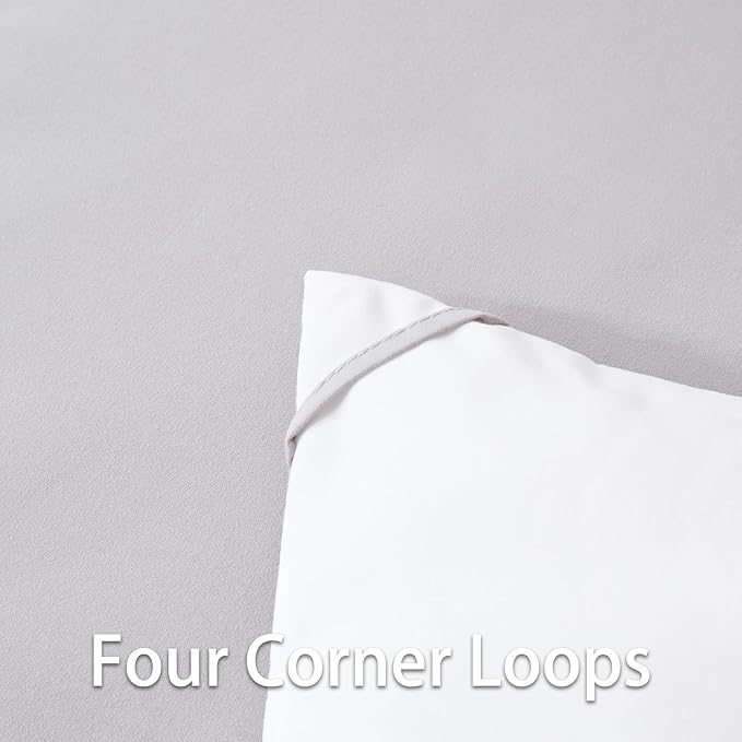 Anluoer King Size Bed in a Bag 7 Pieces, White Comforter Set with Sheets, All Season Bedding Sets with 1 Comforter, 2 Pillow Shams, 2 Pillowcases, 1 Flat Sheet, 1 Fitted Sheet