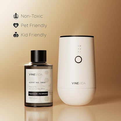 VINEVIDA Mahogany Teakwood Fragrance Oil for Cold Air Diffusers - 4 Fl Oz - Essential Oils for Diffuser Oil Refill & Air Freshener Room Spray