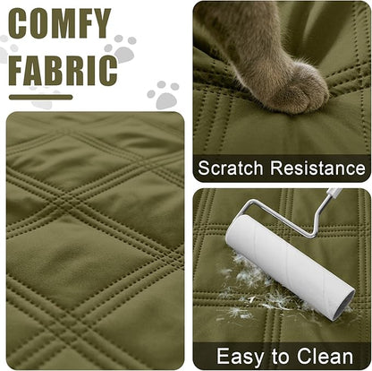 Smiry Waterproof Dog Bed Cover Blanket 30x53, Soft Reversible Pet Blanket, Washable Leakproof Cats Dogs Couch Cover for Sofa, Couch, Furniture, Green/Navy
