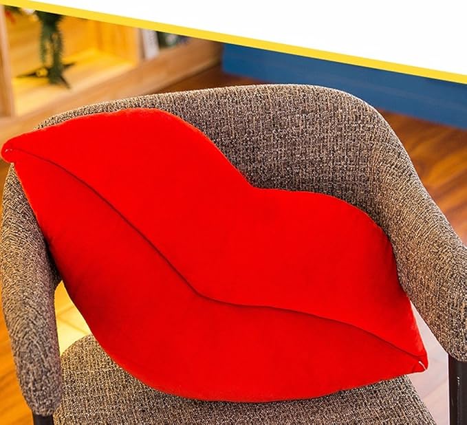 LEVINIS Hot Pink Lip Shape Throw Pillows Girls Soft Velvet Decorative Reversible Pillow Cushion for Bed Couch Office 23.6 x 13.6 Inch