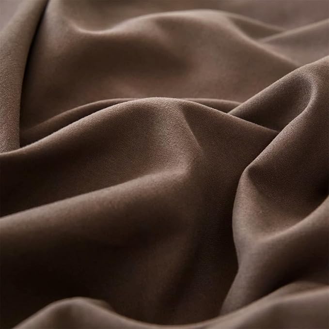 Houseri Brown Cal King Comforter Set Mocha Bedding California Size Coffee Color Cali Dark Colored Sets Vintage Solid Chocolate Blanket Oversized, King(96''*104''-Comforter)