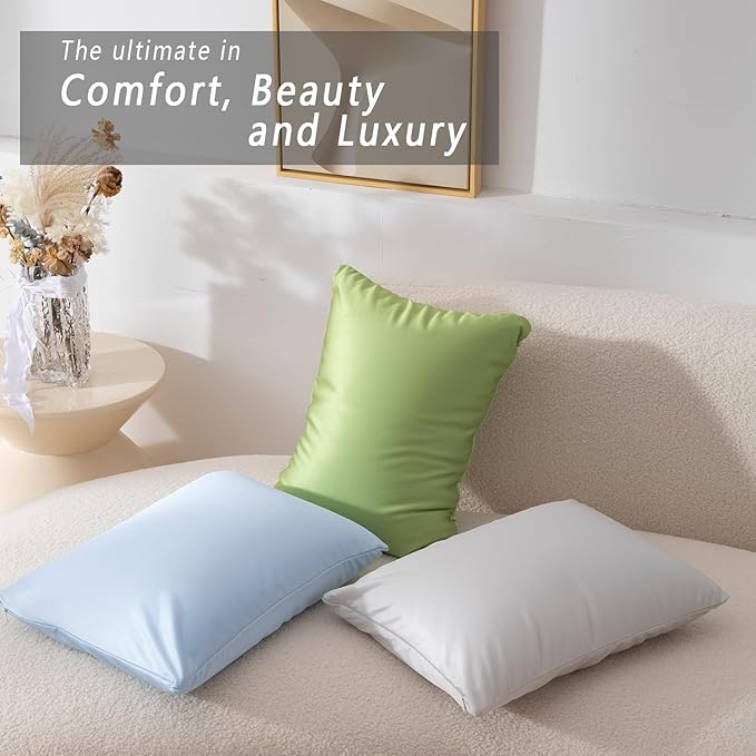 Microbead Throw Pillow Bedding Neck Pillows with Removable Cover, 16" x 12" Bed and Couch Decorative Pillow for Home Sofa Bedroom Fun Colors Support. Silky, Comfortable (Blueberry Color)