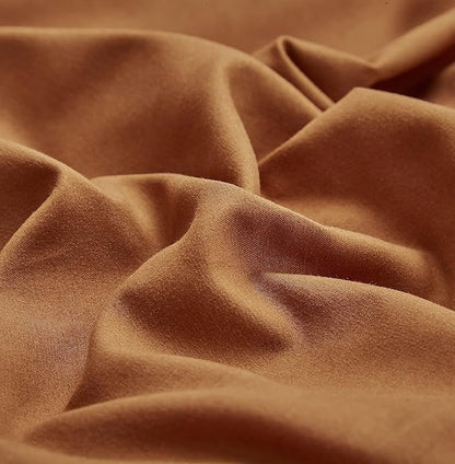 KAREVER Pumpkin Color Comforter Sets Solid Cinnamon Color Bedding Set Cal King 3 PCs Pumpkin Comforter Sets for Women Girls Breathable Soft Bedroom Collection Solid Rust Color Adults Pumpkin Bedding