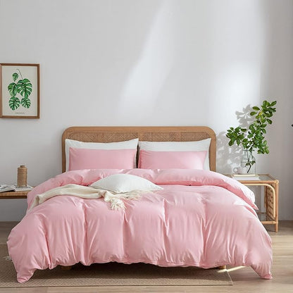 Pink Comforter Set - Twin, 2 Pieces, Soft, Lightweight, Warm & Fluffy, All Seasons, 1 Comforter & 1 Pillowcase
