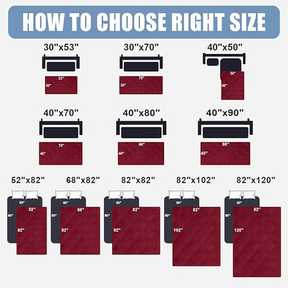 Smiry Waterproof Dog Bed Cover Blanket 30x70, Soft Reversible Pet Blanket, Washable Leakproof Cats Dogs Couch Cover for Sofa, Couch, Furniture, Wine Red/Wine Red