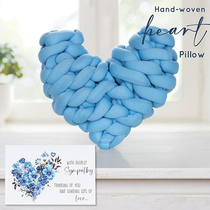 Sympathy Gift Baskets, Condolences Memorial Gifts for Bereavement Grief - Sorry for Your Loss Thinking of You Box, Grieving Care Package for Women Men Friends, in Memory of Loved One(Blue Pillow)