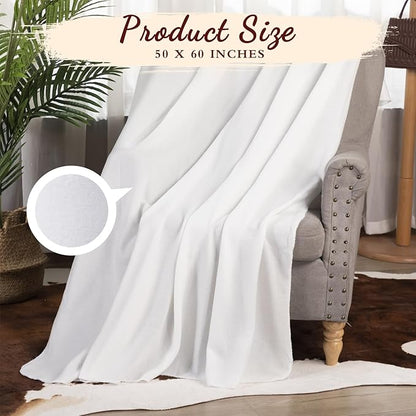 Buryeah 10 Pcs Fleece Blanket Bulk Soft Warm Fleece Blankets Cozy Lightweight Throw Blankets Plush Pet Throw Blanket for Home Bed Sofa Office Wedding Gifts Travel(50" X 60",White)