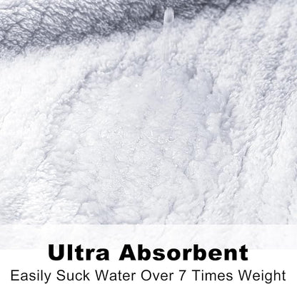 Men's Bathrobes with Hood, Soft Long Towel Robe for Men - Super Absorbent Quick Dry yet Warm
