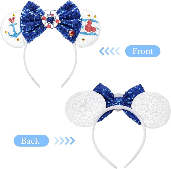Mouse Ear Headbands,Sparkle Mouse Ears Headband for Boy Men Cartoon Princess Costume Cosplay Decoration (Cruise)