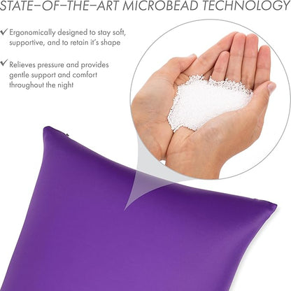 PILLOWY 24x24 Throw Pillowcase (Cover Only) -85/15 Nylon, Spandex - Luxurious, Silky, Stretchy & Soft - 1Pcs Solid Color - A Perfect Choice for Couch Chairs Sofa Bed Adult/Kids Bedroom, Dark Lavendar