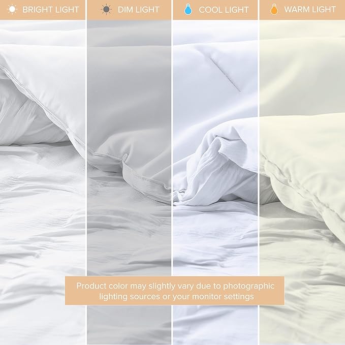 Comfort Spaces Twin/Twin XL Comforter Set for College Ogee Ruched Crinkle Texture Breathable Comforter Set Twin Dorm All Season Lightweight Bedding Set Shabby Chic Décor Pilow White 3 Piece