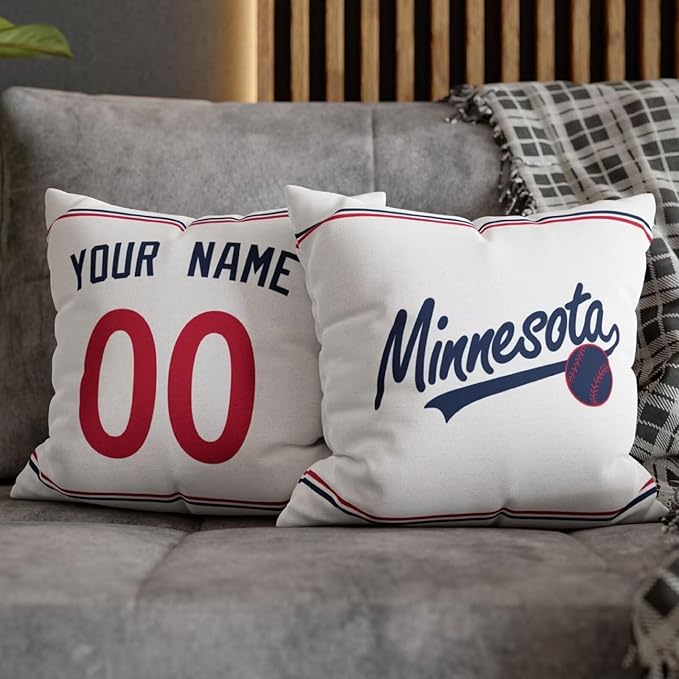 ANTKING Minnesota Throw Pillow 2 Packs Custom Name and Number for Men Women Boy Personalized Gifts