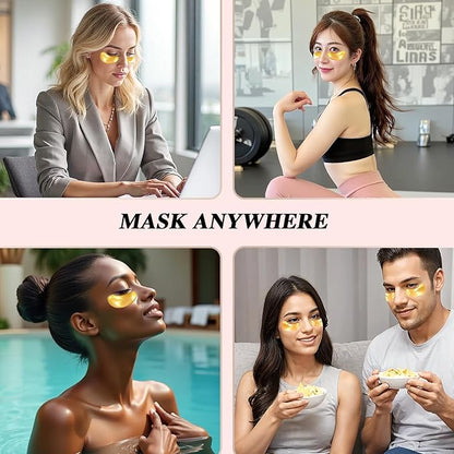 Under Eye Patches (24 Pairs) - Bridesmaid Gift, Valentine's Day Gift- 24K Gold Under Eye Masks for Dark Circles, Puffy Eyes, Wrinkles - Rejuvenating & Revitalizing Eye Skincare Treatment