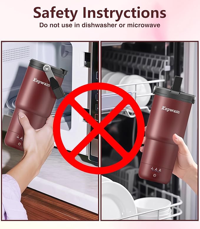 Kepwam T3 Self-Heating Travel Mug 20oz, Temperature-Controlled Coffee Warmer Mug, Smart Travel Mugs Keep Coffee Drinks Hot, Heated Cup Great for Driver Outdoor Fits Car Cup Holders