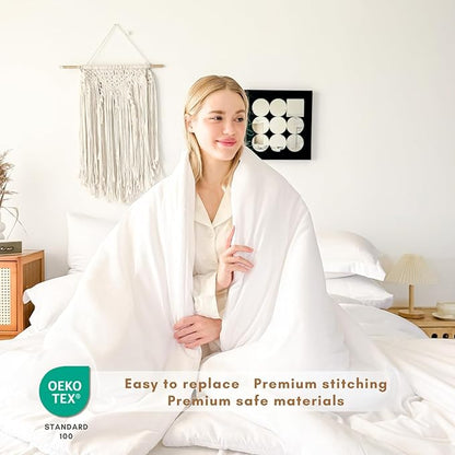Twin/Twin XL Comforter Duvet Cover Set White - 7-Piece Bed in a Bag, Festive Gift Double Brushed Micorfiber All-Season Soft Bedding with Sheets & Envelope Pillowcases(68"x88",TWI)
