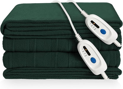 Electric Heated Blanket Queen Size 84"x90" Microplush Cover Blanket 4 Heat Settings & 10 Hours Auto Off, Cozy & Breathable, Warm All Night, Grass Green