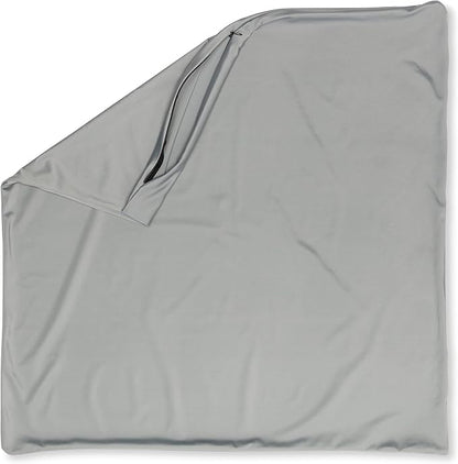PILLOWY 20"x20" Throw Pillowcases (Cover Only) - 85/15 Nylon, Spandex - Luxurious, Silky, Stretchy & Soft - 1Pcs Solid Color - A Perfect Choice for Couch Chairs Sofa Bed Adult/Kids Bedroom, Light Grey