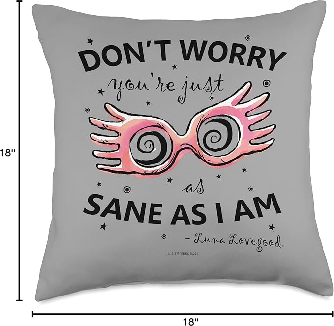 Harry Potter Luna Lovegood Spectrespecs Black Throw Pillow