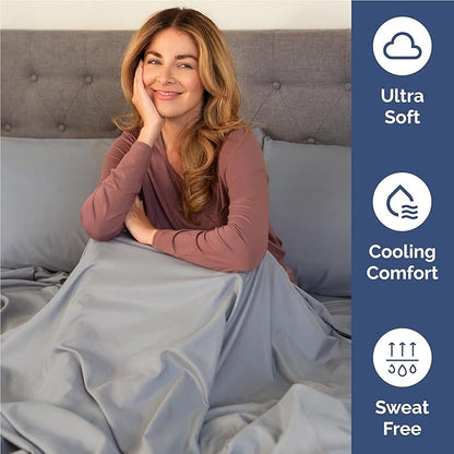 Full 6 Piece Sheet Set - Comfy Breathable & Cooling - Ultra-Soft Hotel Luxury Bedding Set with 8-16 Inch Deep Pockets - 1 Flat & 1 Fitted Sheet & 4 Pillowcases - Wrinkle Free & Easy Care - Steel Blue