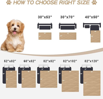 Smiry Waterproof Dog Bed Cover Blanket 52x82, Soft Reversible Pet Blanket, Washable Leakproof Cats Dogs Couch Cover for Sofa, Couch, Furniture, Camel/Beige