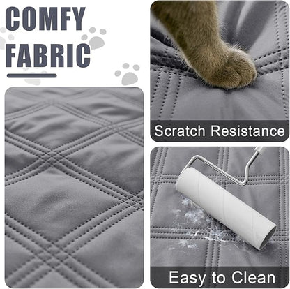 Smiry Waterproof Dog Bed Cover Blanket 40x70, Soft Reversible Pet Blanket, Washable Leakproof Cats Dogs Couch Cover for Sofa, Couch, Furniture, Grey/Dark Grey