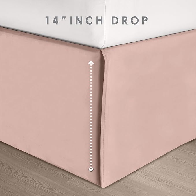 Elegant Comfort 8-Piece Pinch Pleated Comforter Set - All Season Complete Bed in a Bag, Includes 4pc Smart Sheet Set, Bed Skirt, Comforter, Matching Pillowcases and Shams, King/Cal King, Blush Pink
