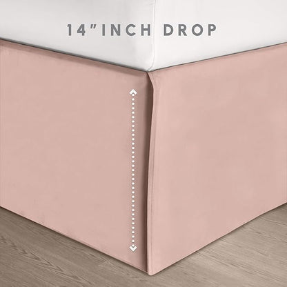 Elegant Comfort 8-Piece Pinch Pleated Comforter Set - All Season Complete Bed in a Bag, Includes 4pc Smart Sheet Set, Bed Skirt, Comforter, Matching Pillowcases and Shams, King/Cal King, Blush Pink