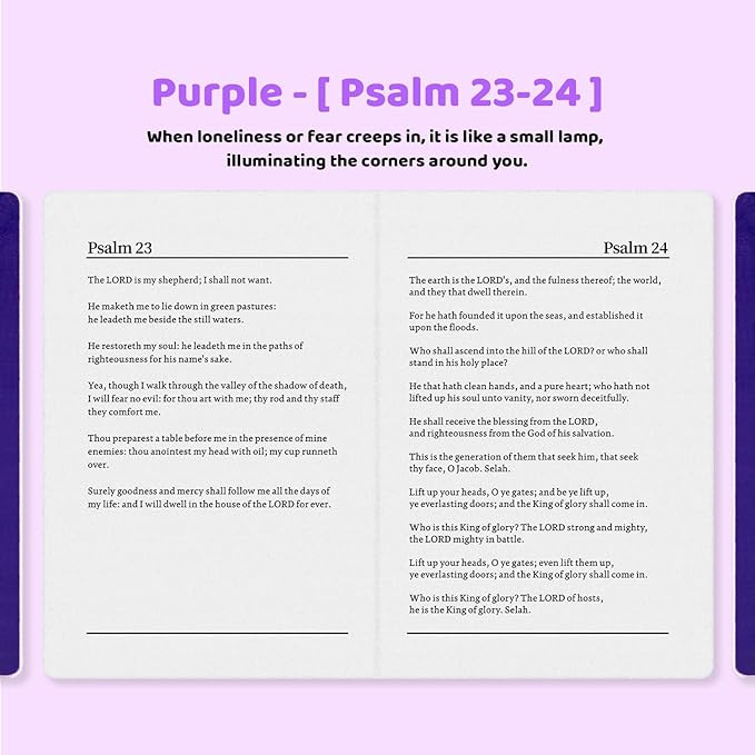 Holy Bible Pillow, Bible Pillow Book Plush That Opens, Home Aesthetic Room Decorative, Soft Stuffed Pillows, Christmas Cartoon Throw Pillows (Purple)