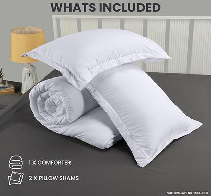 King Comforter Set 3 Piece White by Utopia Bedding, Comforters King Size, Bedding Comforters Sets, Down Alternative Soft Bed Set, 1 Comforter (90 x 102 inches) 2 Pillow Shams (20 x 36 inches)