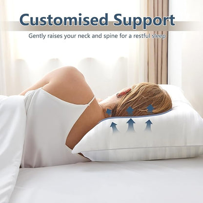 CozyLux Pillows Queen Size Set of 4, Cooling Hotel Quality Bed Pillows with Premium Soft Down Alternative Fill for Side Back and Stomach Sleepers - 4 Pack, Queen, 18x28 Inches