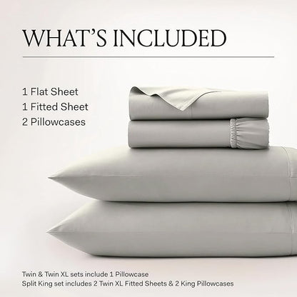 BOLL & BRANCH Signature Hemmed Sheet Set - California King, Juniper - Luxury 100% Organic Cotton - Includes 1 Flat, 1 Fitted, 2 Pillowcases - Buttery Soft