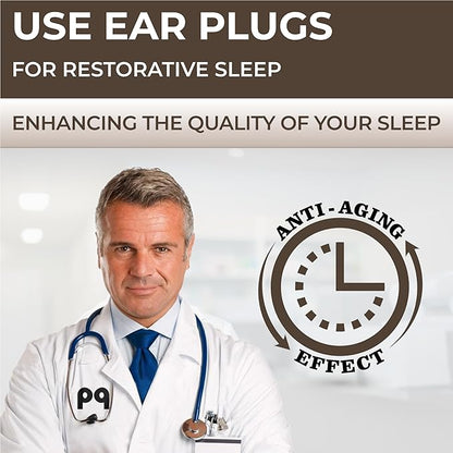 Peace&Quiet Wax Ear Plugs for Sleeping, Swimming - 50 Noise Cancelling Silicone Gel Wax Earplugs for Sleep and Swimmers, Sound Blocking 32Db, (50-Pillows), Color: Skin Tone