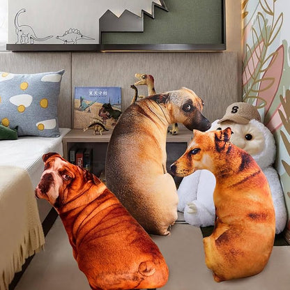 Dog Pillow 3D Simulation Dog Shaped Pillow, 27.6" Funny Shiba Inu Dog Plush Pillow Dog Stuffed Animal Pillow Chair Cushion for Home Decor