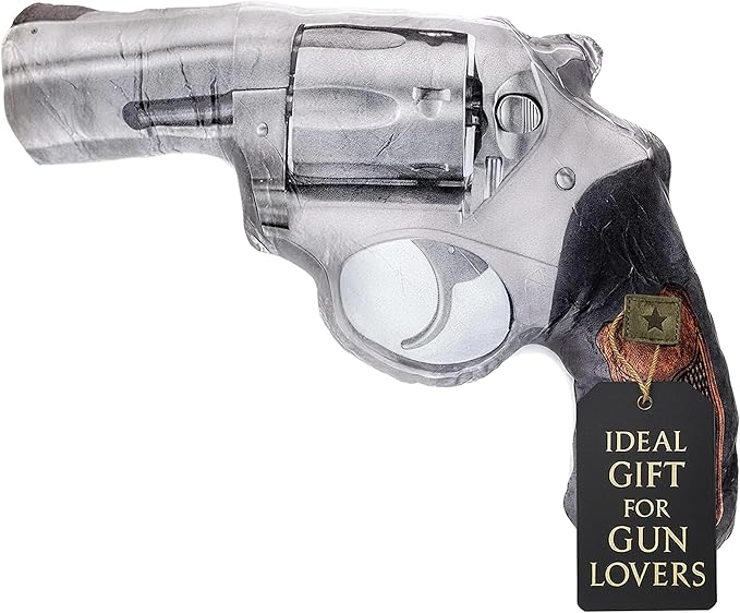 Caliber Gourmet Hug Soft Tactical Revolver Gun Cushion, Cotton, Plush Stuffed, Throw Pillow | Gun Lovers, Decorative, One Size, Plush Cushion Design | Ideal as a Decorative Pillow for Home