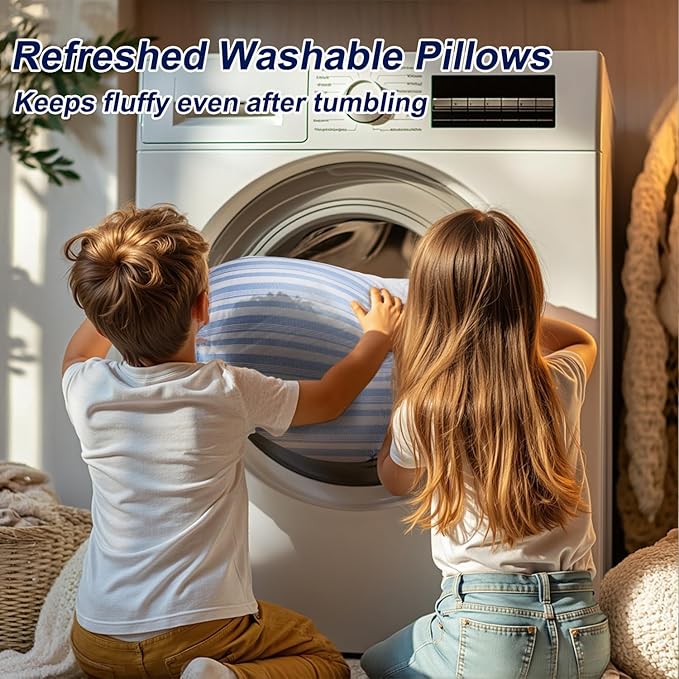 Cooling Pillows Standard Size Set of 4, Hotel Collection Bed Pillow for Sleeping Pillows 4 Pack for Back, Stomach or Side Sleepers, Soft and Supportive Washable Pillows for Bedroom
