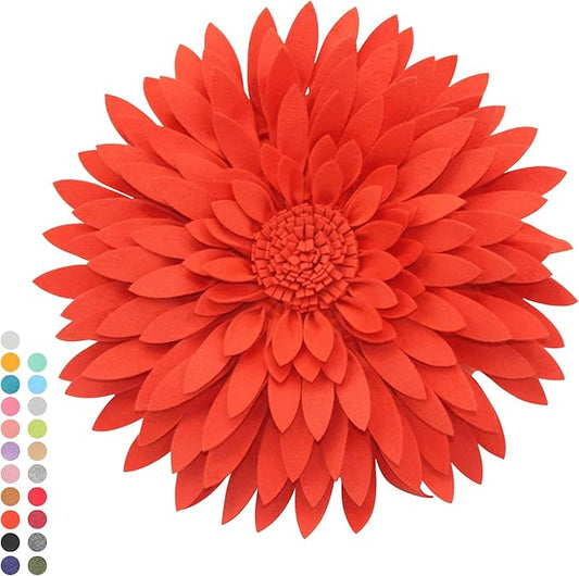 Contempo Lifestyles 3D Daisy & Sunflower Decorative Pillow - Couch & Bed Flower-Shaped Pillow, Coral - Gift for Her