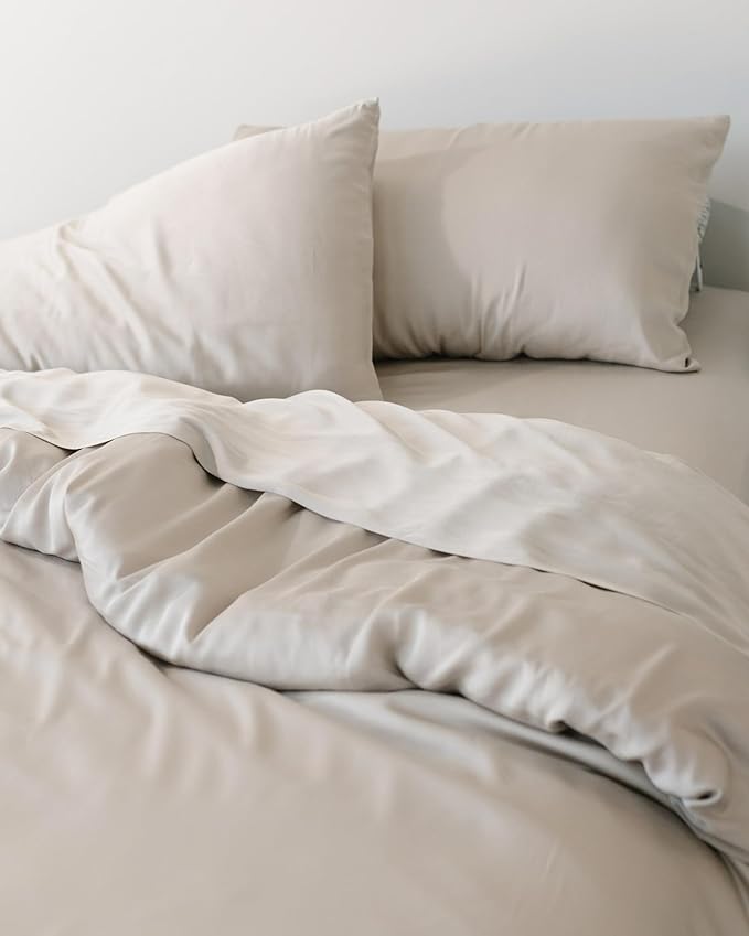 Cozy Earth King Pillowcases Set of 2 - Made of 100% Viscose from Bamboo, Ultra-Soft & Luxury, Woven from Naturally Breathable & Lightweight Fabric - Driftwood
