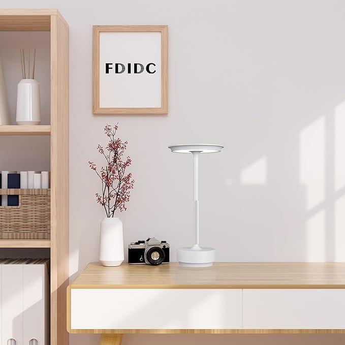 2 Pack Rechargeable Cordless Table Lamps, Portable 5000mAh LED Table Light, 3 Color Stepless Dimming Battery Powered Metal Table Lamp for Outdoo/Restaurant/Home/Patio.(Light Gray)
