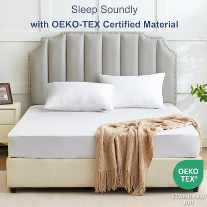 CozyLux Pillows King Size Set of 4, Cooling Hotel Quality Bed Pillows with Premium Soft Down Alternative Fill for Side Back and Stomach Sleepers - 4 Pack, King, 19x34 Inches