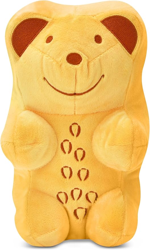 iscream Haribo Gummi Bear Furry 8.5" x 5" Candy Character Shaped Pillow, Orange