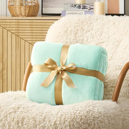 Hansleep Fleece Lake Green Twin Blanket, Super Soft Flannel Fuzzy Plush Cozy Blanket for All Seasons, Lake Green, Twin 60x80 Inches
