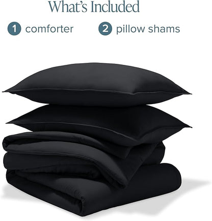 Bare Home Comforter Set - King Size - Ultra-Soft - Goose Down Alternative - Premium 1800 Series - All Season Warmth Comforter (King, Black)