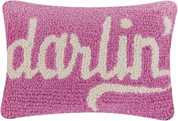 Peking Handicraft Darlin Hook Pillow, 12-inch Length, Wool and Poly Velvet, for Home, Office, Living Room Décor